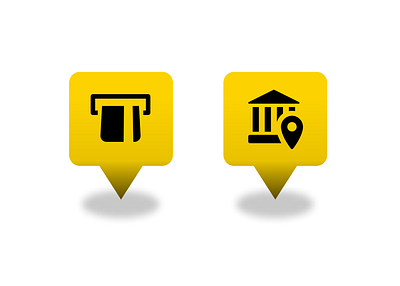 Raiffeisen / ATM & Offices map pin. bank app icon design ui design