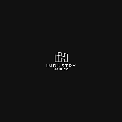 INDUSTRY HAIR .co brand branding clean coiffeur company design hair hairstyle illistration industrial logo logo logos modern logo shapes vector