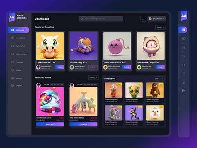 NFT Dashboard (Dark theme) blockchain crypto crypto wallet cryptoart cryptocurrency dashboard design fluttertop metamask nft nft dashboard nft market nft marketplace nft wallet nft web nfts panel user dashboard