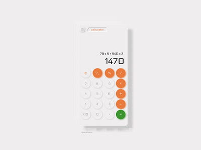 Calculator UI calculator dailyui neumorphism userexperience userinterface