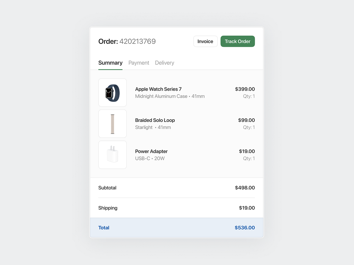 Browse thousands of Order Summary UI images for design inspiration ...