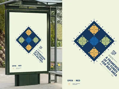OpenMed poster branding logo mediterranean pattern poster typography