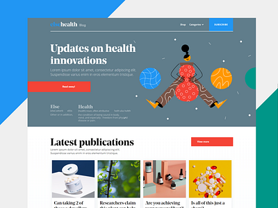 Elsehealth blog page bluegap.nl branding craftwork flat flat design hero homepage illustration typography ui vector