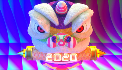 新春醒狮 c4d