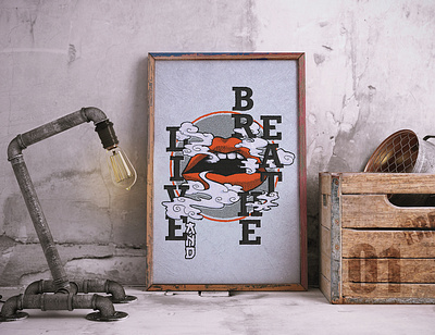 Live and breathe poster design graphics illustrated illustration japanese style poster poster a day poster design streetstyle tshirt tshirt art tshirtdesign