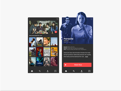 Daily UI Challenge Day 25: Movie App daily 100 challenge daily ui dailyui design figma movie movie app parasite ui