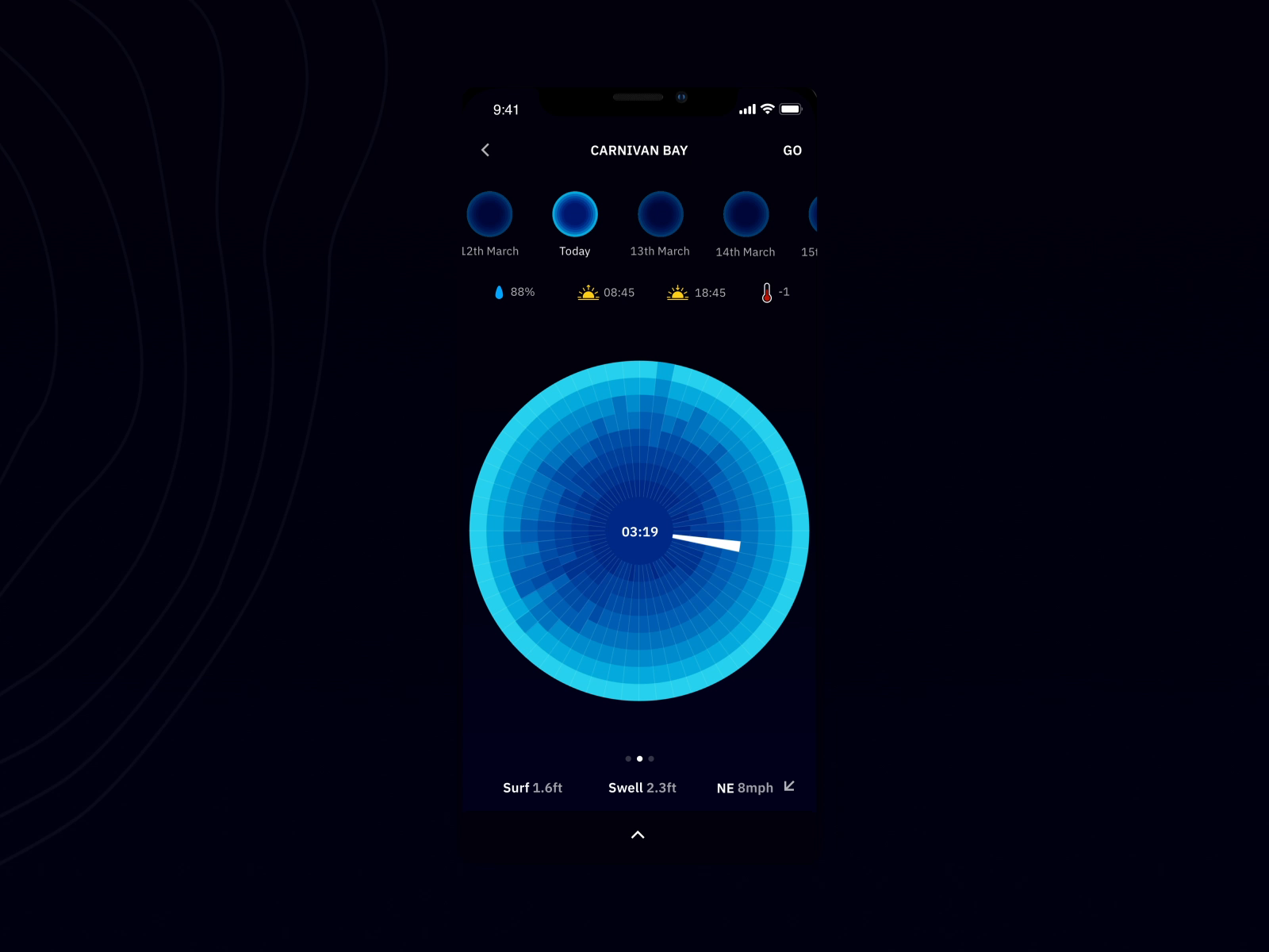 Example of BALTIC APP - Using data visualization to surf Ireland