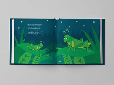God Says Nite Nite Baby: Crickets childrens book childrens book illustration childrens illustration crickets night scene