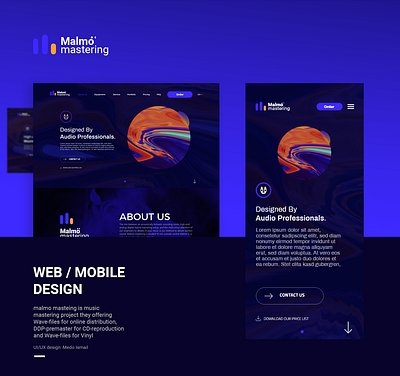 Malmo mastering project app colorful design flat illustration logo malmo mark matering minimal music texture ux web website