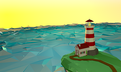 Low-Poly Lighthouse 3d 3d art branding design illustration low poly lowpoly web