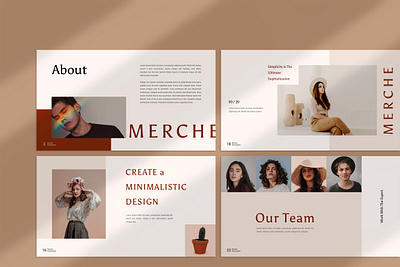 Merche Presentation branding catalog clean feminime keynote presentation layout layout design minimal moodboard pitch deck portfolio template powerpoint presentation design presentation template scandinavian template