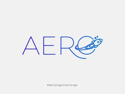 Daily Logo Challenge - Rocket Ship Logo aero logo aerolite dailylogochallenge dailylogodesign gradientlogo logochallenge rocket logo rocketship rocketship logo space logo