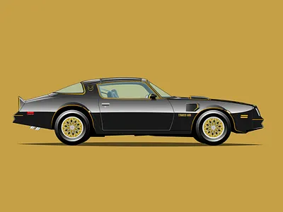 Pontiac Firebird Trans Am adobe adobe illustrator car car art design digital art digital illustration digitalart firebird illustration muscle car nostalgia pontiac trans am vector vector illustration