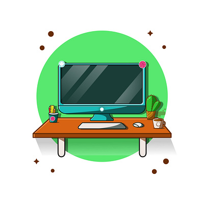 boou computer is done 👽 ai animation branding design flat green icon illustration illustrator logo