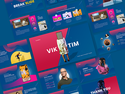 Viktim - Creative Agency Presentation Template agency business clean company corporate creative deck gradients modern photography portfolio presentation professional slides studio unique