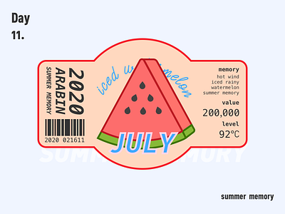 watermelon 100days branding design fruits illustration july logo paster sketch summer tag design ui watermelon 不错实验室