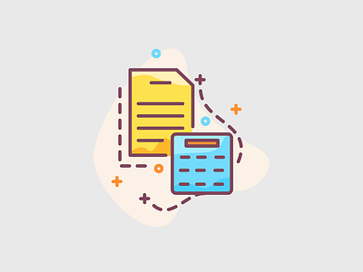 Documents and calculator calculate calculator cv documents icon design iconset illustration invest investment investor math mathematics minus plus precent resume