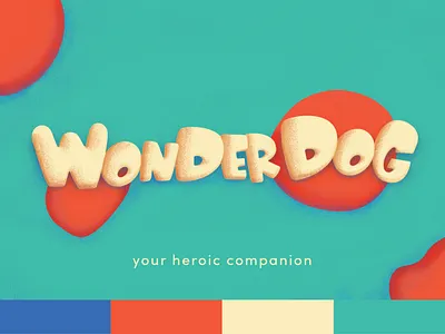 WONDERDOG - Logo airbrush alexamoore branding brandingidentity capstone character design dog fun graphic design heroic logo organic packaging design playful shapes soft student work typography wonder