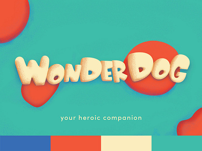 WONDERDOG - Logo airbrush alexamoore branding brandingidentity capstone character design dog fun graphic design heroic logo organic packaging design playful shapes soft student work typography wonder