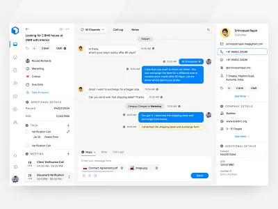 Gallabox | Lead Chat box buildinc calendar chat contact design edit event galla lead management messenger profile reply saas tag ui ux whatsapp widget
