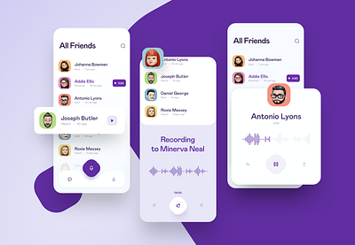 Voice Messenger design interface messenger mobile mobile app mobile design ui voice