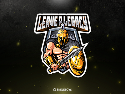 LEAVE A LEGACY cartoon character esport esportlogo illustration logo mascot mascot character spartan twitch vector warrior