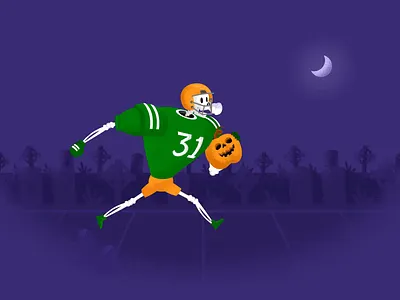 Haloween Runner 60fps animation explainer explainer video flat design grave graveyard halloween horror illustration motion motion design motion graphic pumpkin rugby skeleton texture textured vector
