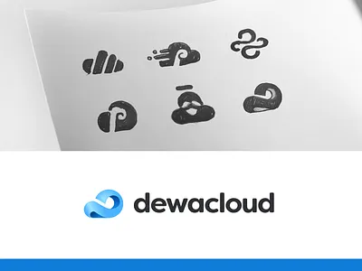 Dewacloud Case Study brand branding case study cloud concept flexibility god idea identity infinity logo mark modern process simple sketch sketching software symbol tech