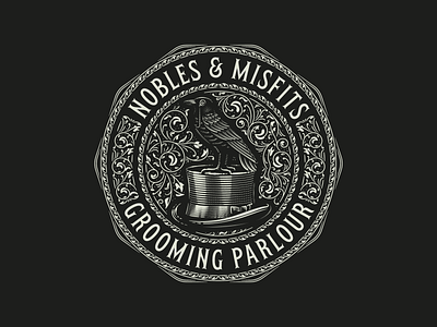 Nobles & Misfits pt. III badge branding design engraving etching illustration logo peter voth design vector