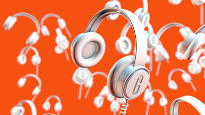 Jammin' c4d cloner coil headphones modeling render test