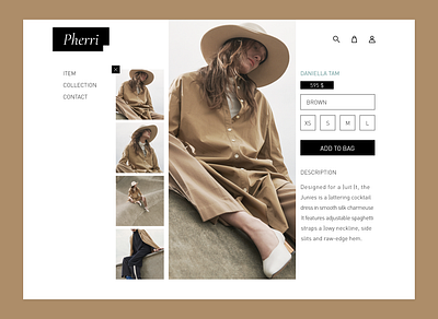 Fashion shop - Item details brand fashion item shop webdesign