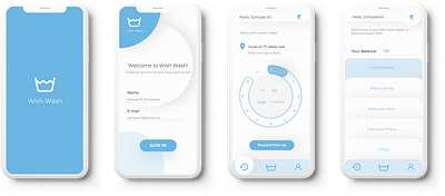 Wish Wash app branding design icon minimal ui ux web website