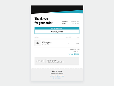 Daily UI 017 dailyui design email receipt