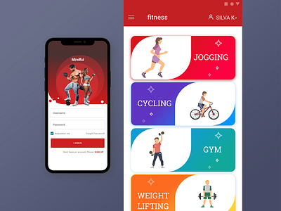 Gym,workout app gym. ui ux workout yoga