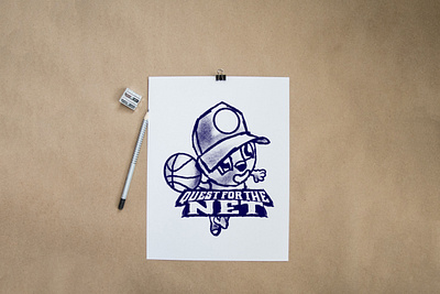 Quest for the Net basketball character character art character concept character design character illustration characterdesign characters concept design illustration logo merch process sketch sports sports branding sports design sports logo