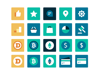 BasiQ icon set bag bitcoin card chat data icon set icons location market online transver pay payment shop shopping star statistic web page