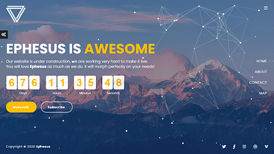 Ephesus - Creative Coming Soon WordPress Plugin ajax constellation contact countdown ephesus image mailchimp plugin slideshow subscribe video wordpress