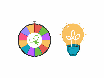 Speen and Light 2d 3d achievement app apple application badges colorful cute icon icon set ios light light bulb logo minimal smart speen spinning wheel