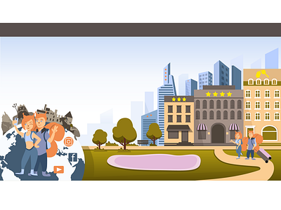 banner app banner branding family flat friend illustration ui ux web