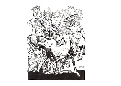 RIDE art centaur illustration illustration art ink inking inktober inktober2019