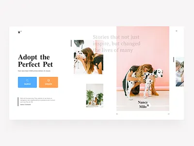 Adopt A Pet clean design minimal nashatwork pets responsive ui ux web