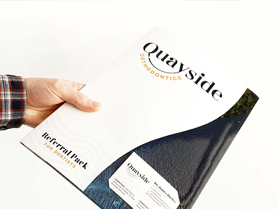 Referral Pack - Quayside Orthodontics brand identity branding branding agency branding design brochure pack dental branding dentist branding folder folder design graphic design marketing collateral print design