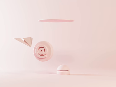 Sending Mail - Clay 3d 3d animation animation blender c3d clay concept cycles email hand illustration loop motion motion design motion graphics paper plane pink plane render send