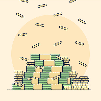 Pile Of Cash branding design icon illustration modern vector
