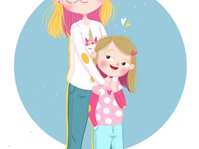 Sisters character children cute digital illustration digitalart illustration illustrator ipadpro procreate procreate art sisterhood sisters