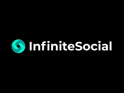 InfiniteSocial - Logo Design Proposal Option 2 branding colors gradient green growth icon identity infinite logo logodesign mark social symbol tools