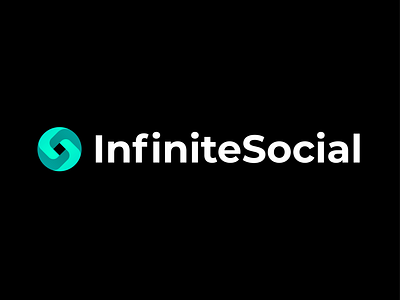 InfiniteSocial - Logo Design Proposal Option 2 branding colors gradient green growth icon identity infinite logo logodesign mark social symbol tools