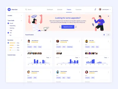 Fitness admin panel admin panel agilie clean dashboard diagrams digital fitness app illustration interface product design responsive schedule sport ui ux web