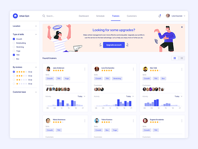 Fitness admin panel admin panel agilie clean dashboard diagrams digital fitness app illustration interface product design responsive schedule sport ui ux web