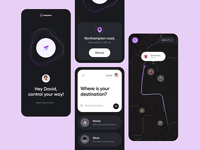 EasyWay - Mobile App Design for Navigation animation colors functionality maps mobile app mobile design motion navigation ui ui design ux design